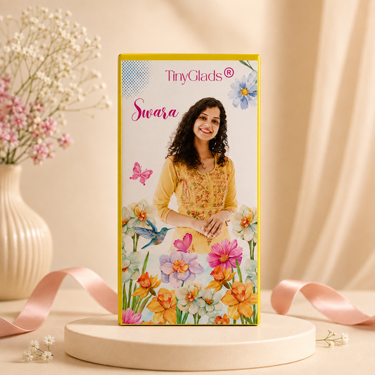TinyGlads Personalized Women's Day Photo Chocolate Bar | Custom Name & Photo | 80g