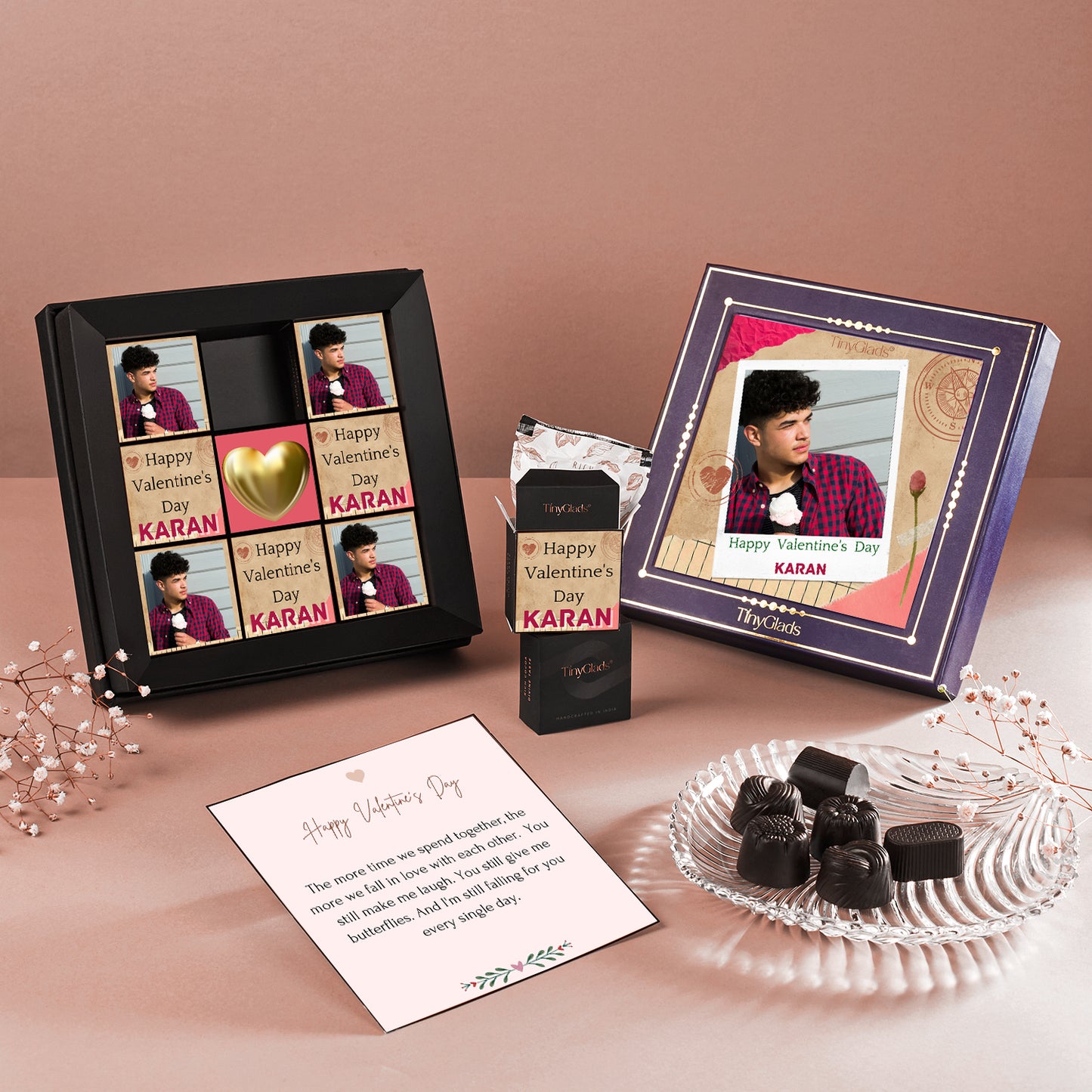 Valentine Photo Chocolate Keepsake Box with 9 Truffles