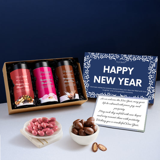 TinyGlads Happy New Year Chocolate Gift Hamper | 3 Premium Jars