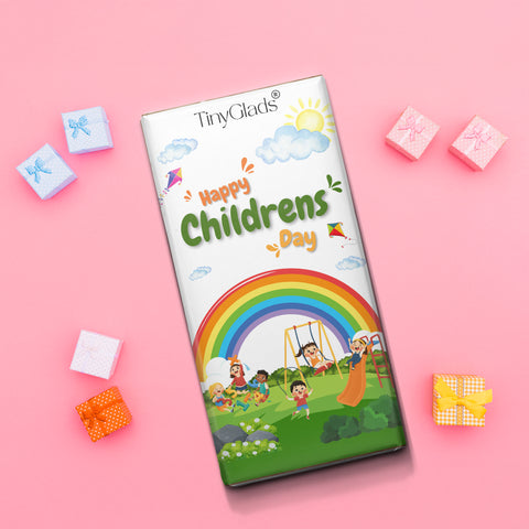 TinyGlads Rainbow Smiles Chocolate Bar | Children's Day Edition | 80g