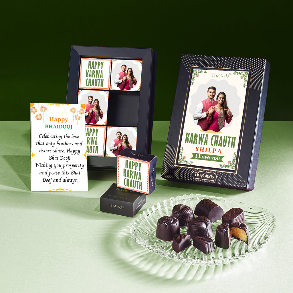 Personalised Karwa Chauth Chocolate Gift Box - 6 Truffles