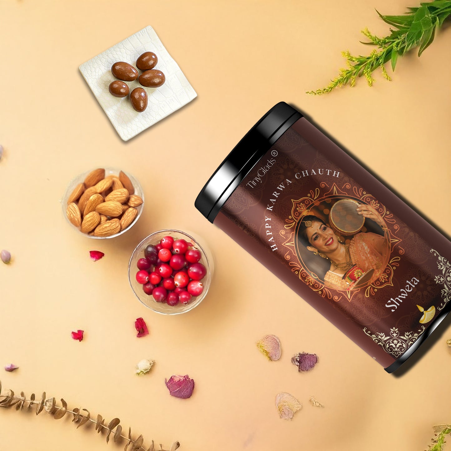 Personalised Festive Chocolate Gift Jar for Karwa Chauth