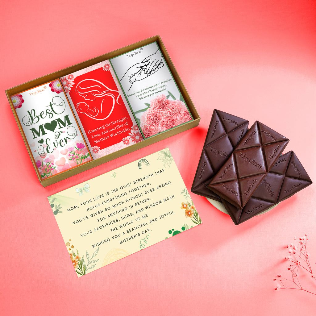 Mother’s Day Chocolate Gift Box | 3 Flavoured Chocolate Bars with Message Card