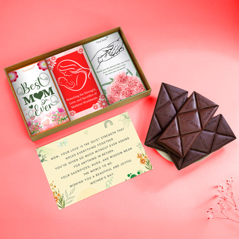 Mother’s Day Chocolate Gift Box | 3 Flavoured Chocolate Bars with Message Card