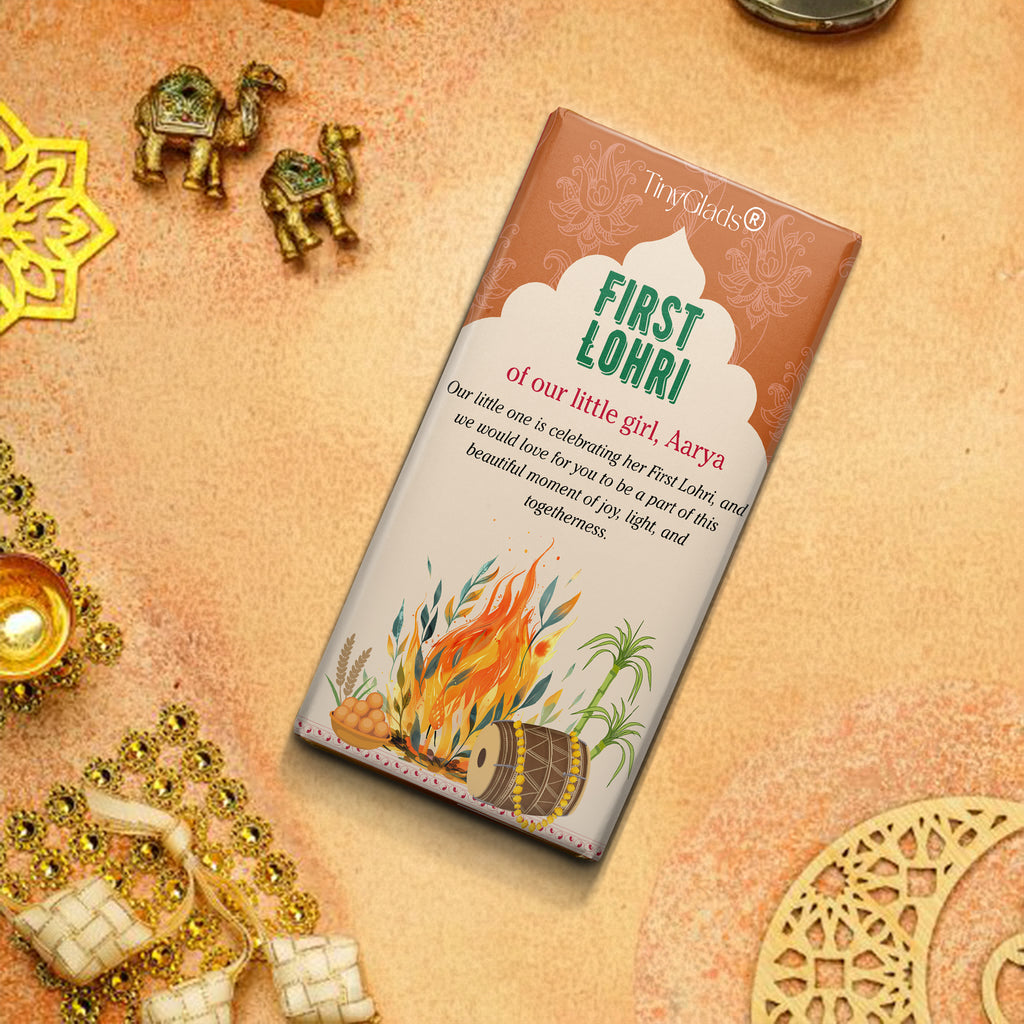 TinyGlads First Lohri Personalized Chocolate Bar