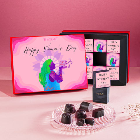 TinyGlads Women's Day Peacock Chocolate Gift Box | 12 Truffles