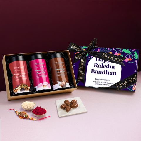 Premium Rakhi Gift Box with Chocolate Jars & Tilak