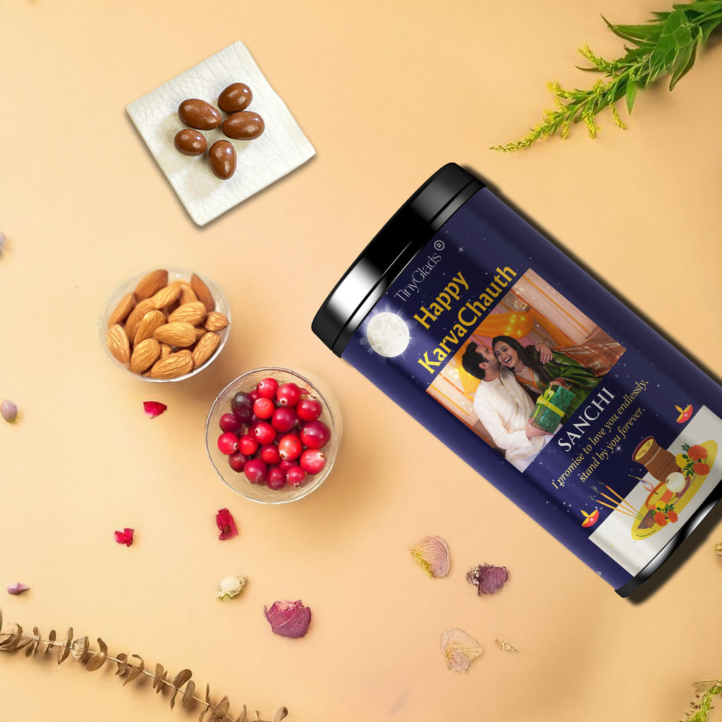 Custom Photo Karwa Chauth Gourmet Chocolate Jar