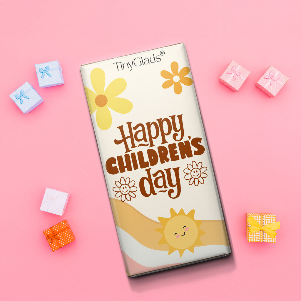 TinyGlads Sunshine Smiles Chocolate Bar | Children's Day Edition | 80g