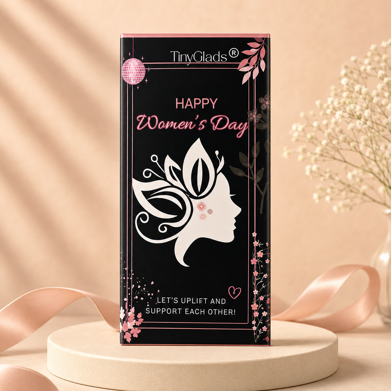 TinyGlads Grace in Bloom Chocolate Bar | Women's Day Edition | 80g