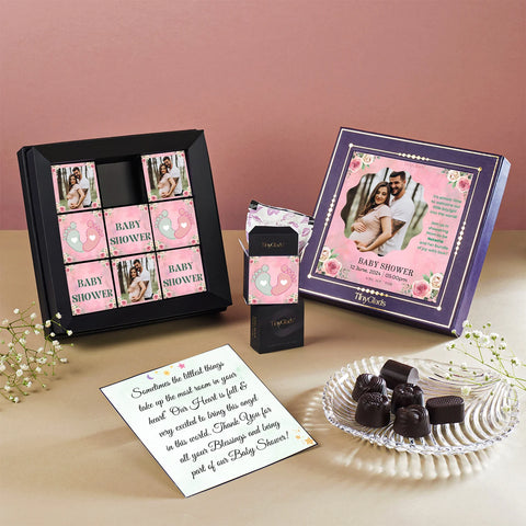 Baby Born Personalised Baby Boy Announcement Birth Chocolate Photoframe