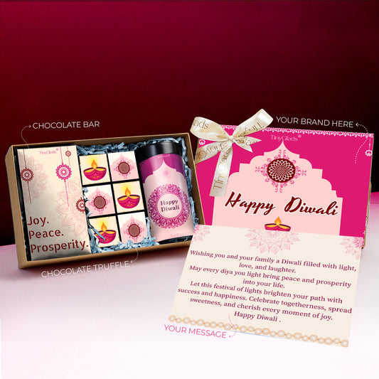 Diwali Chocolate Gift Box | Jar, 6 Truffles & Bar