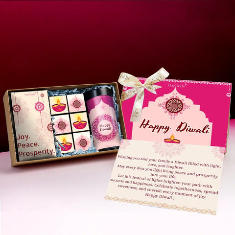 Diwali Chocolate Gift Box – Jar, 6 Truffles & Bar