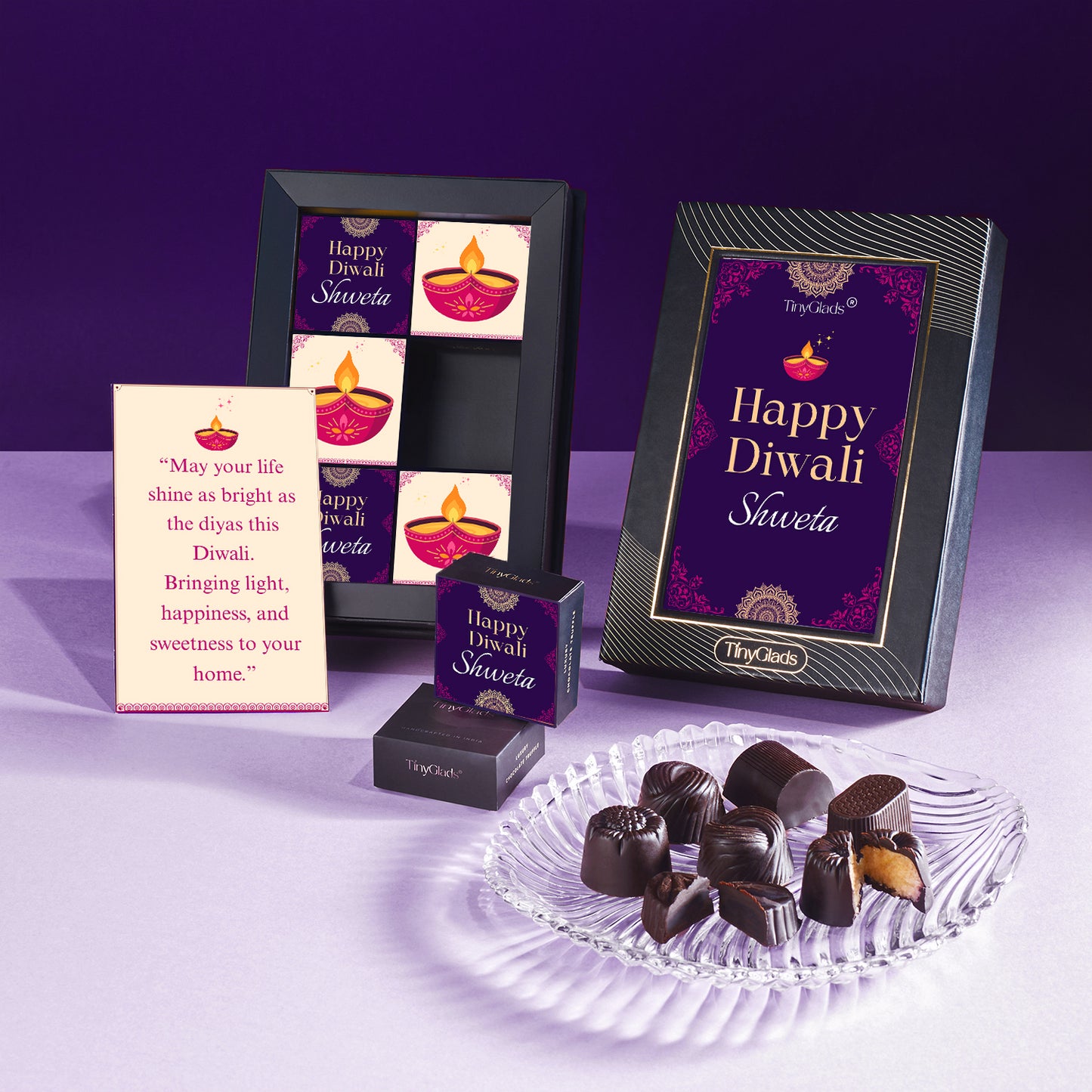 Diwali Delight Chocolate Box with 6 Premium Truffles