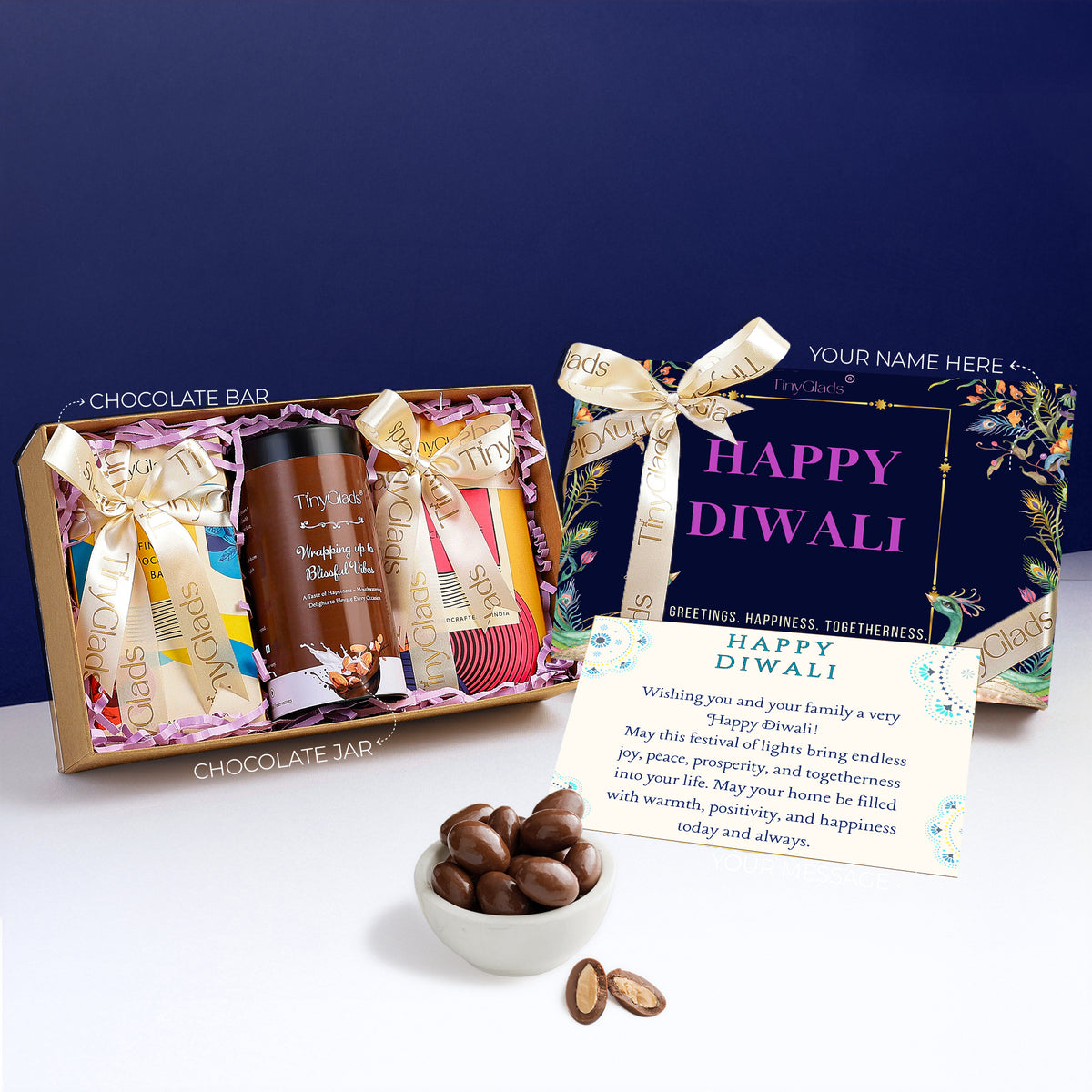 Organic Diwali Chocolate Gift Box | 2 Bars & Jar