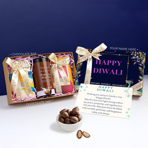 Organic Diwali Chocolate Gift Box | 2 Bars & Jar
