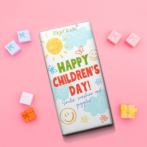 TinyGlads Smiles & Sunshine Chocolate Bar | Kids Celebration Collection | 80g