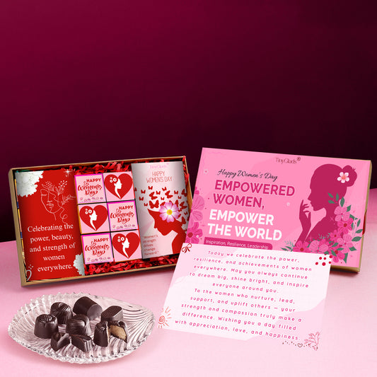 TinyGlads Women's Day Celebration Gift Box | 2 Chocolate Bars & 6 Assorted Truffles