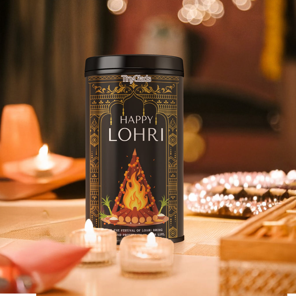 TinyGlads Elegant Lohri Chocolate Truffle Jar | 12 Assorted Truffles