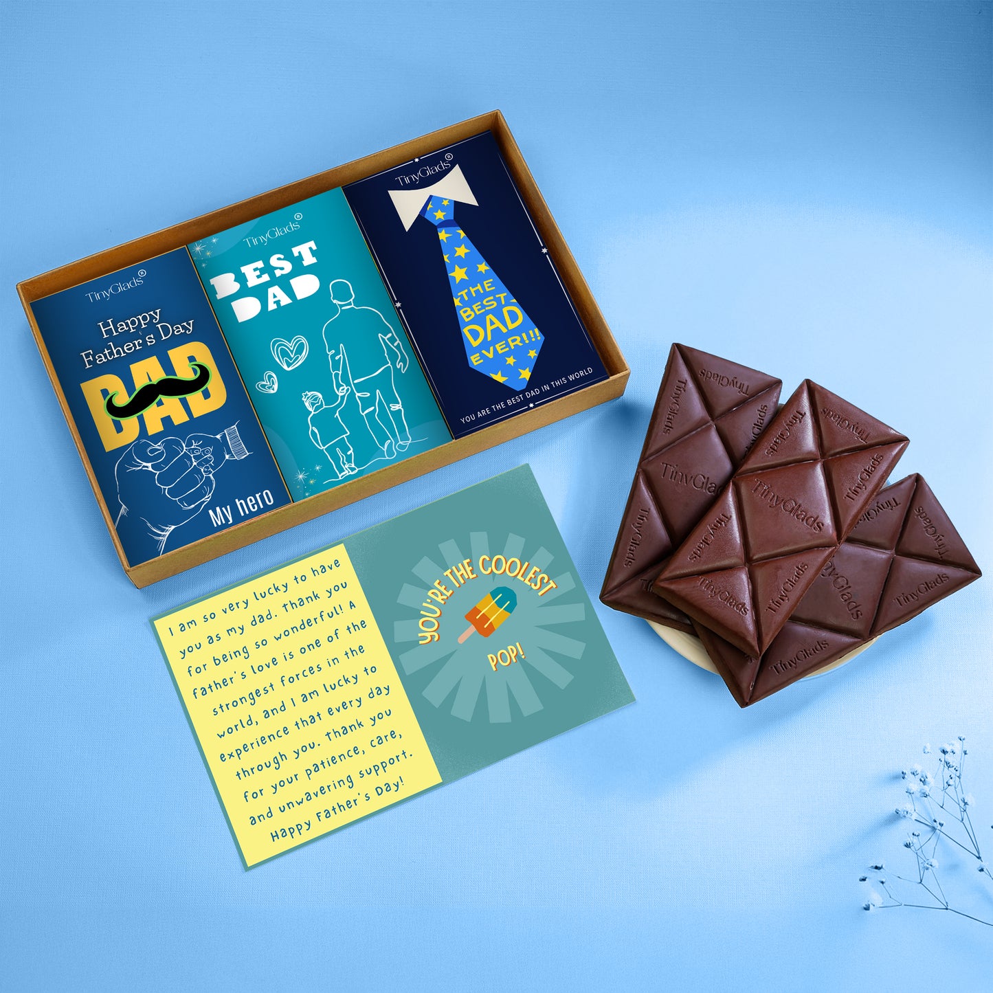 Father’s Day Chocolate Gift Box | 3 Flavoured Chocolate Bars with Message Card