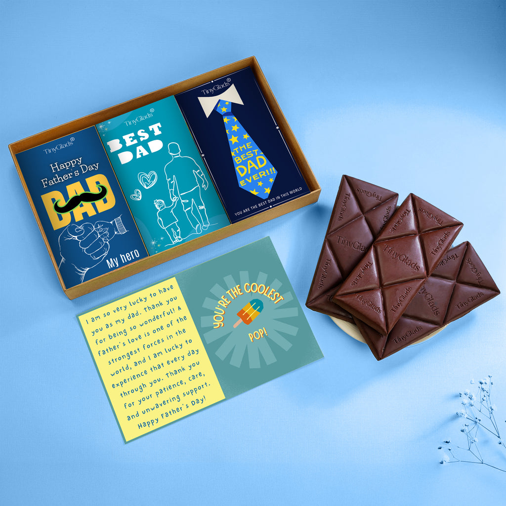 Father’s Day Chocolate Gift Box | 3 Flavoured Chocolate Bars with Message Card