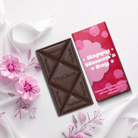 TinyGlads Rosy Celebration Chocolate Bar | Women's Day Edition | 80g