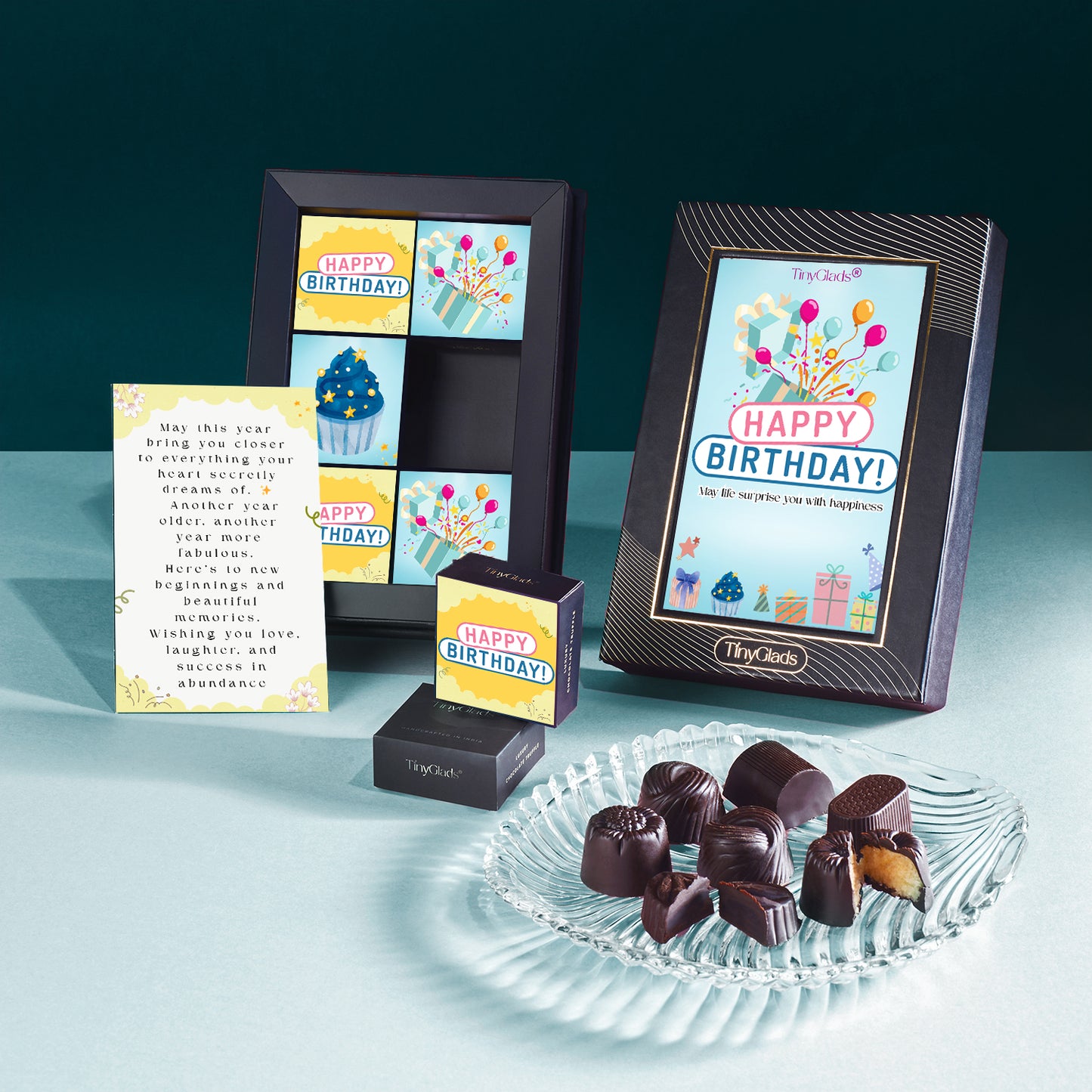 Small chocolate gift box with luxury bite-sized assorted chocolates
