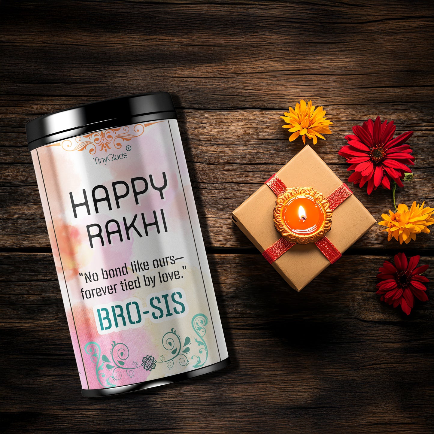 TinyGlads Bro-Sis Celebration Chocolate Truffle Jar | 12 Gourmet Truffles