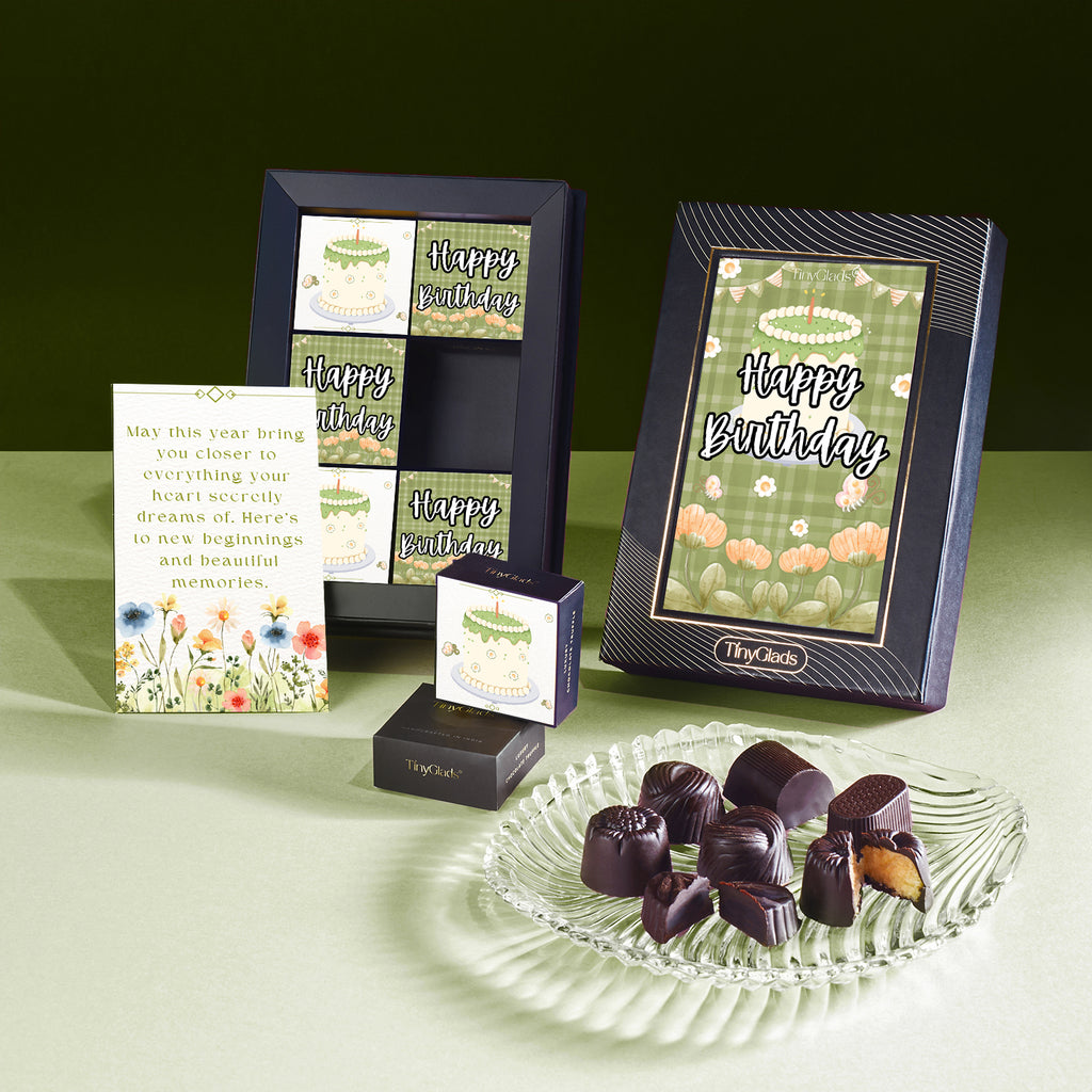 Birthday chocolate truffle box with elegant assorted truffle selection