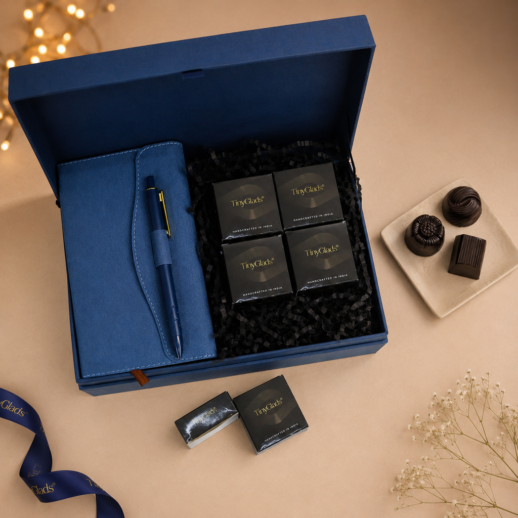 Corporate Gift Box | Premium Diary, Pen & 6 Truffles with Logo Branding