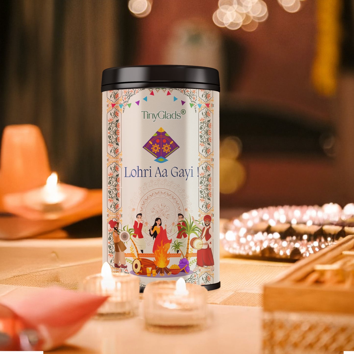 TinyGlads Lohri Special Chocolate Truffle Jar | 12 Chocolates