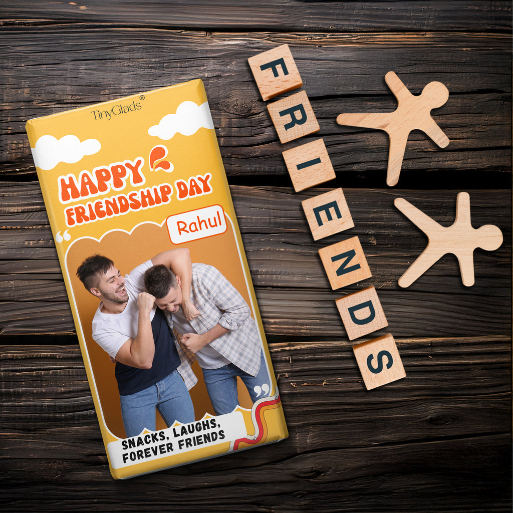 Friendship Day Chocolate Bar with Custom Name & Photo