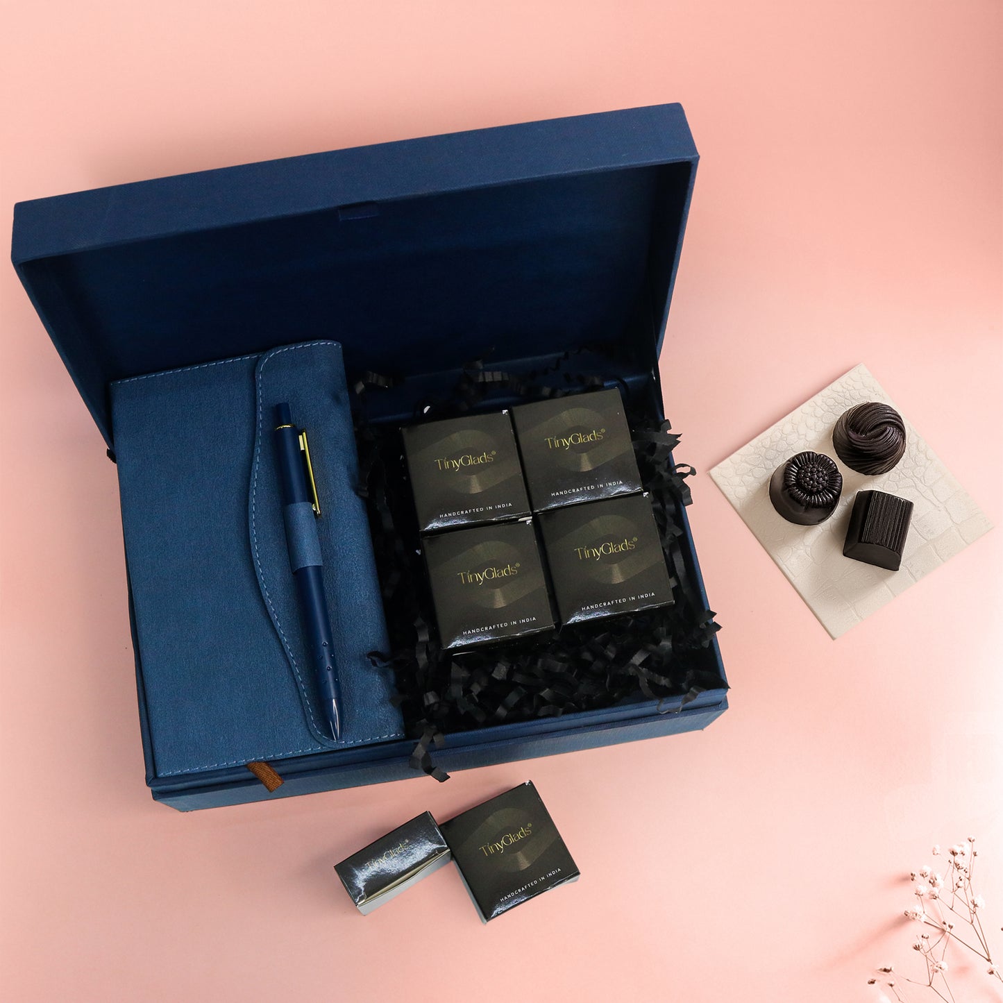 Corporate Gift Box – Premium Diary, Pen & 6 Truffles with Logo Branding