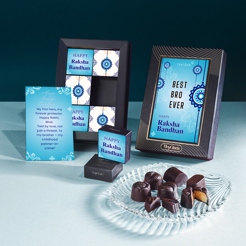 TinyGlads Best Bro Ever Rakhi Chocolate Box | 6 Assorted Truffles