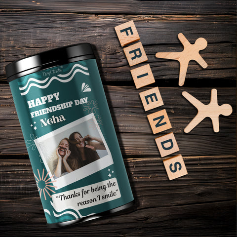Personalized Friendship Day Chocolate Truffle Jar | Custom Photo Gift