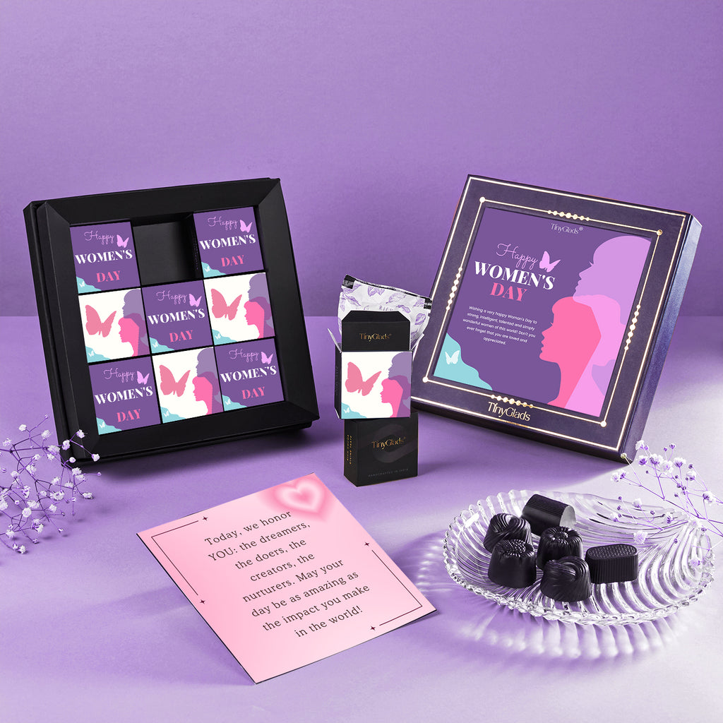 TinyGlads Women's Day Chocolate Gift Box | 9 Premium Handcrafted Truffles