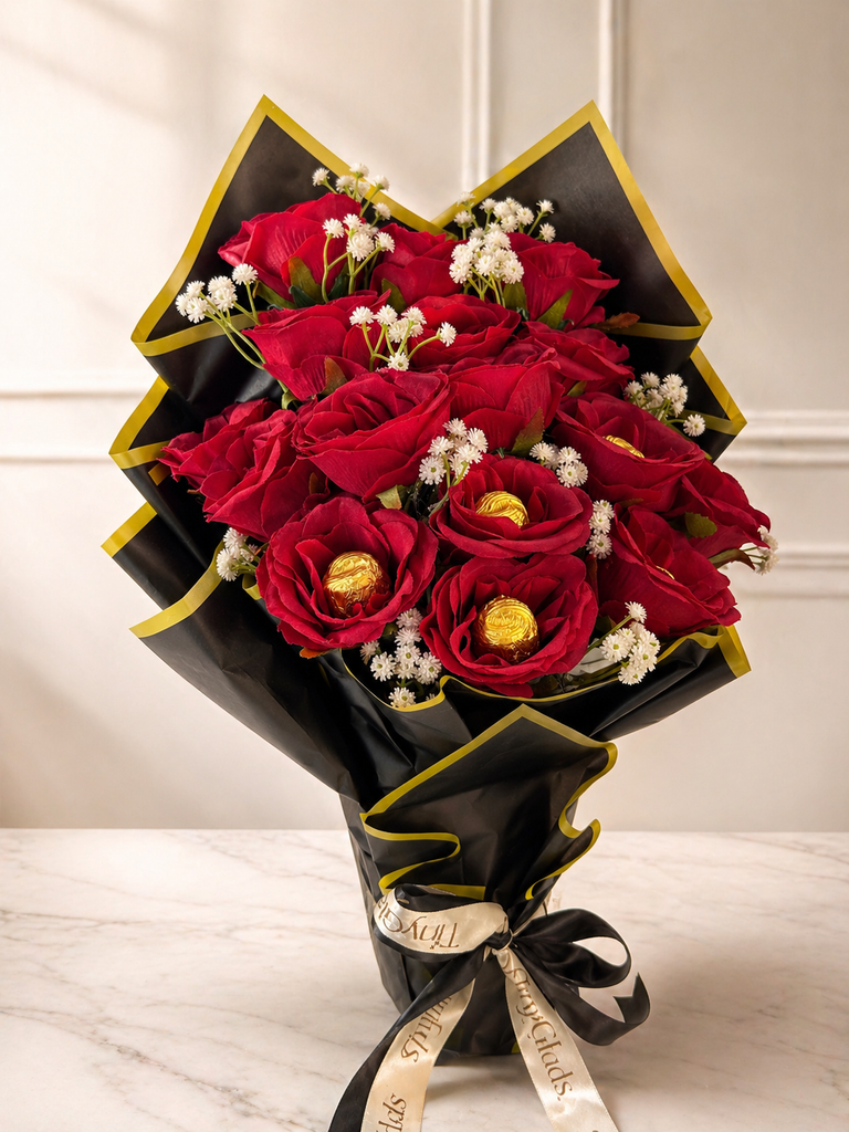 TinyGlads Luxury Red Rose Chocolate Bouquet