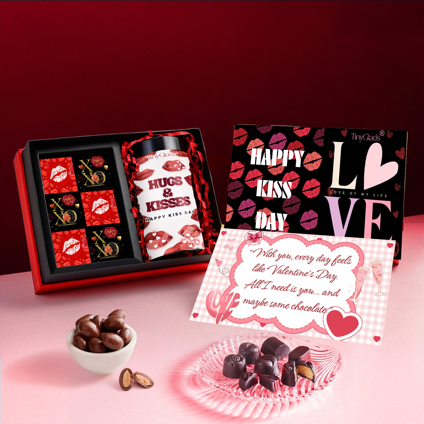 Love Filled Valentine Chocolate Gift Box with Jar & 6 Decadent Truffles