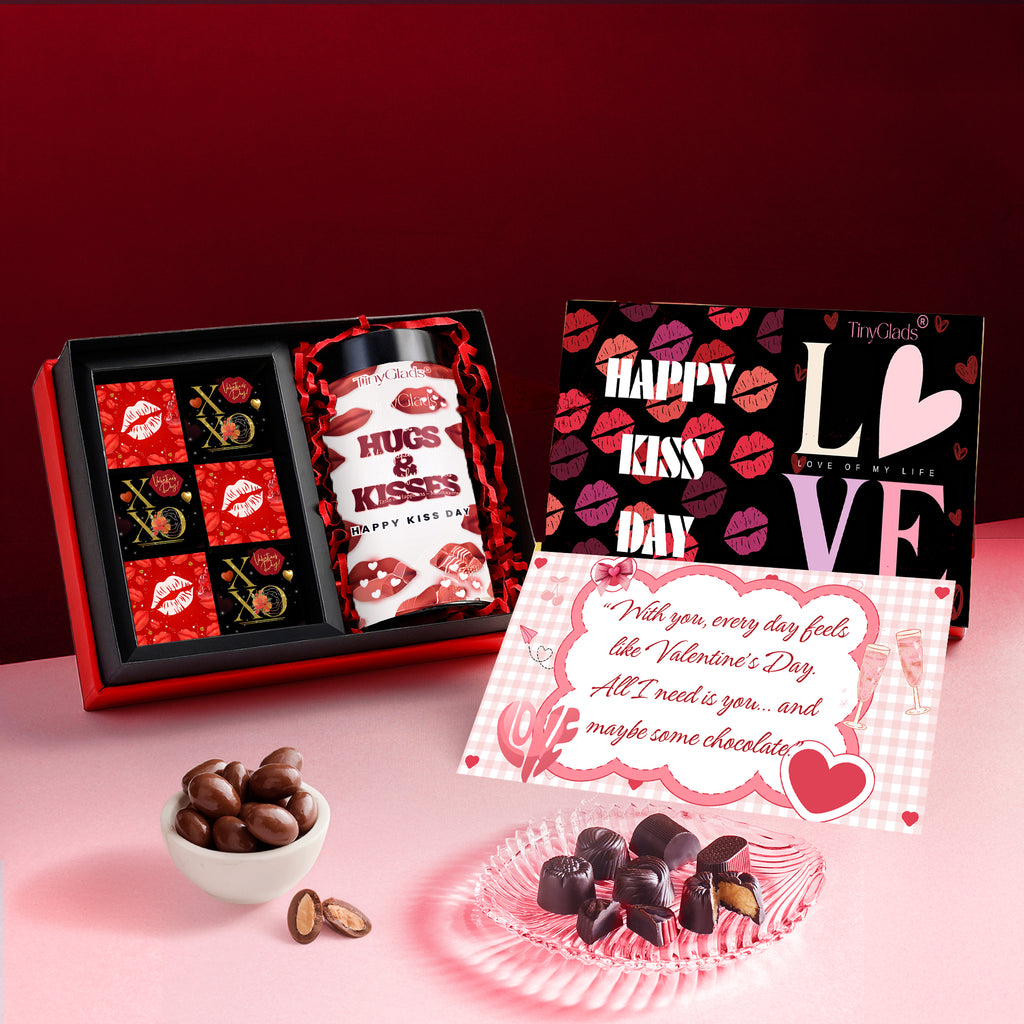 Love Filled Valentine Chocolate Gift Box with Jar & 6 Decadent Truffles