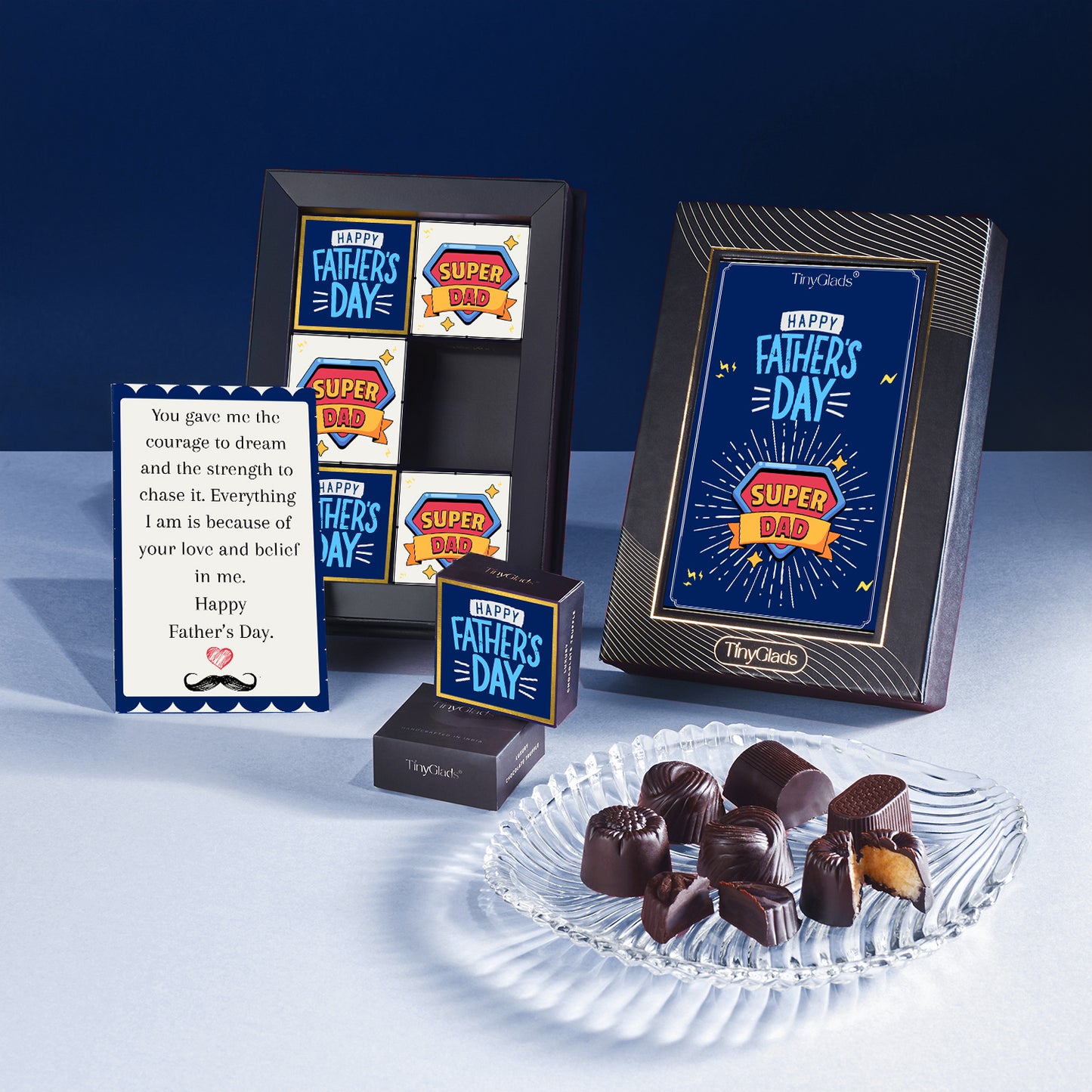 TinyGlads Super Dad Father’s Day Chocolate Gift Box – 6 Pcs Inside