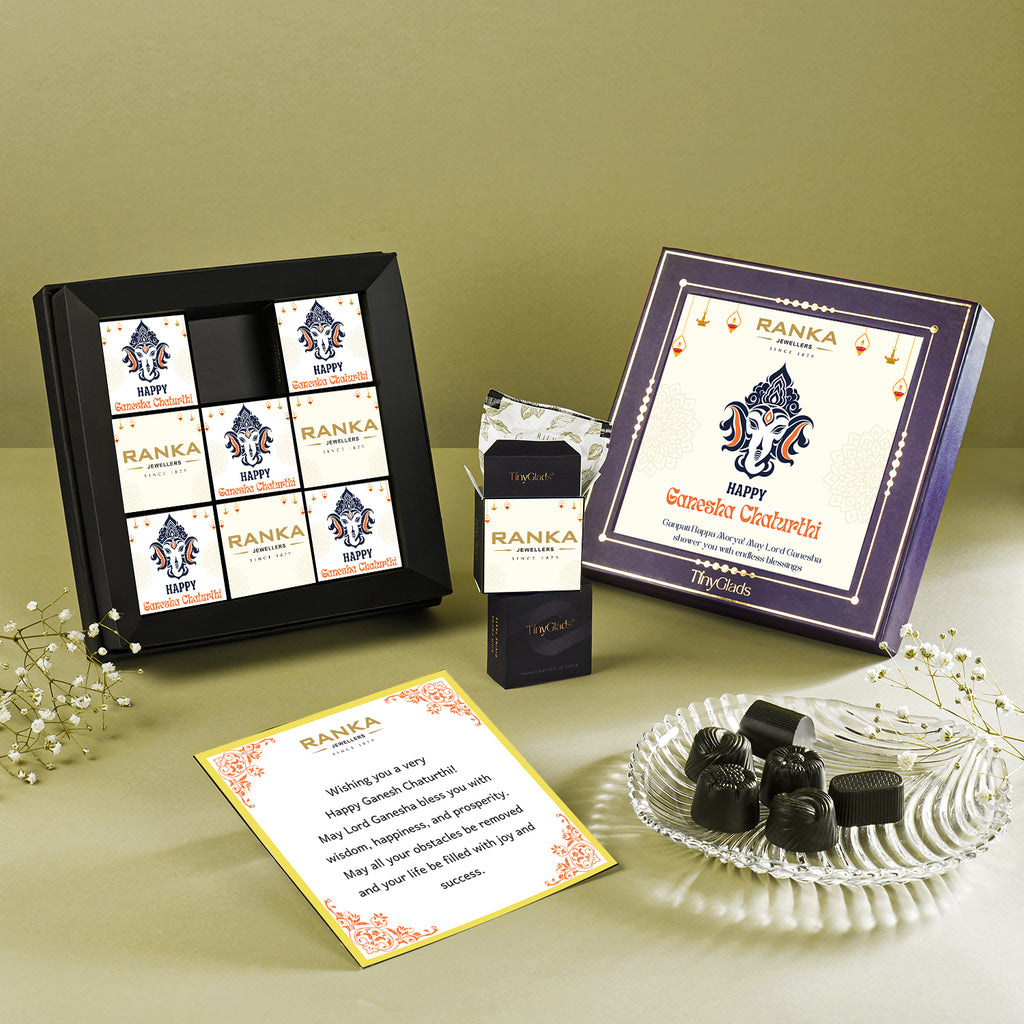 Custom Ganesh Chaturthi Keepsake Chocolate Gift Box – 9 Premium Truffles
