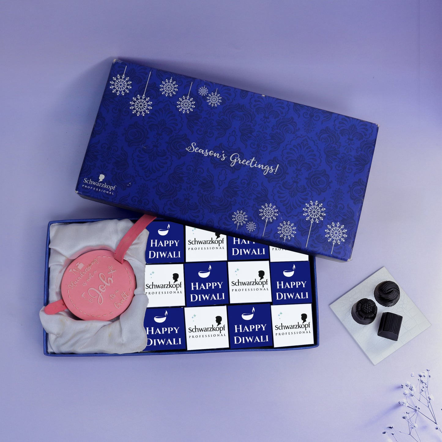 Corporate Diwali Gift Box – 12 Chocolate Truffles & Premium Big Diya