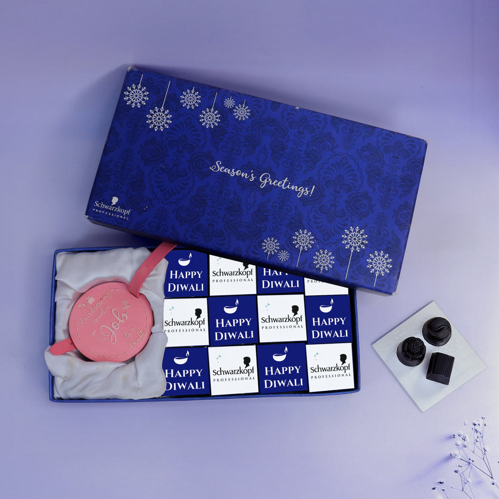 Corporate Diwali Gift Box – 12 Chocolate Truffles & Premium Big Diya