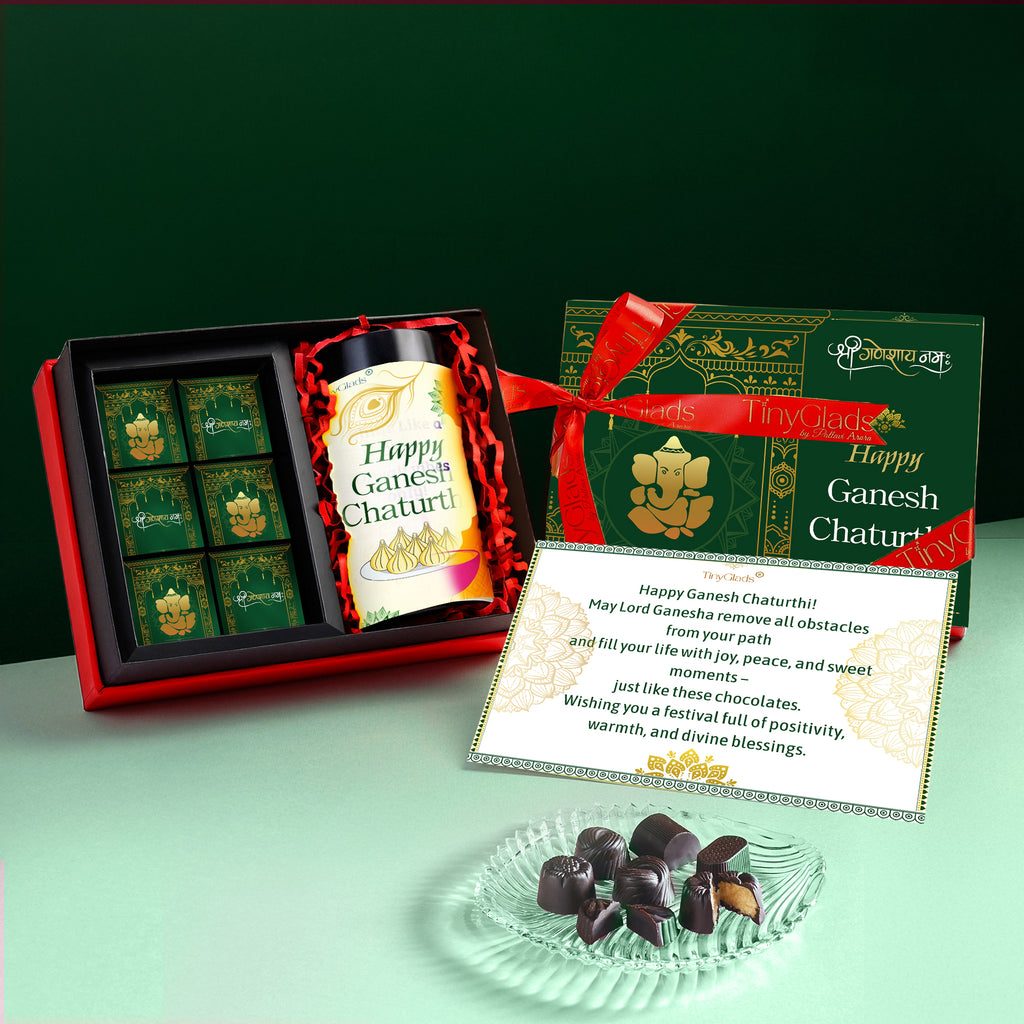 Ganesh Chaturthi Premium Box | Truffles with Chocolate Almond Jar