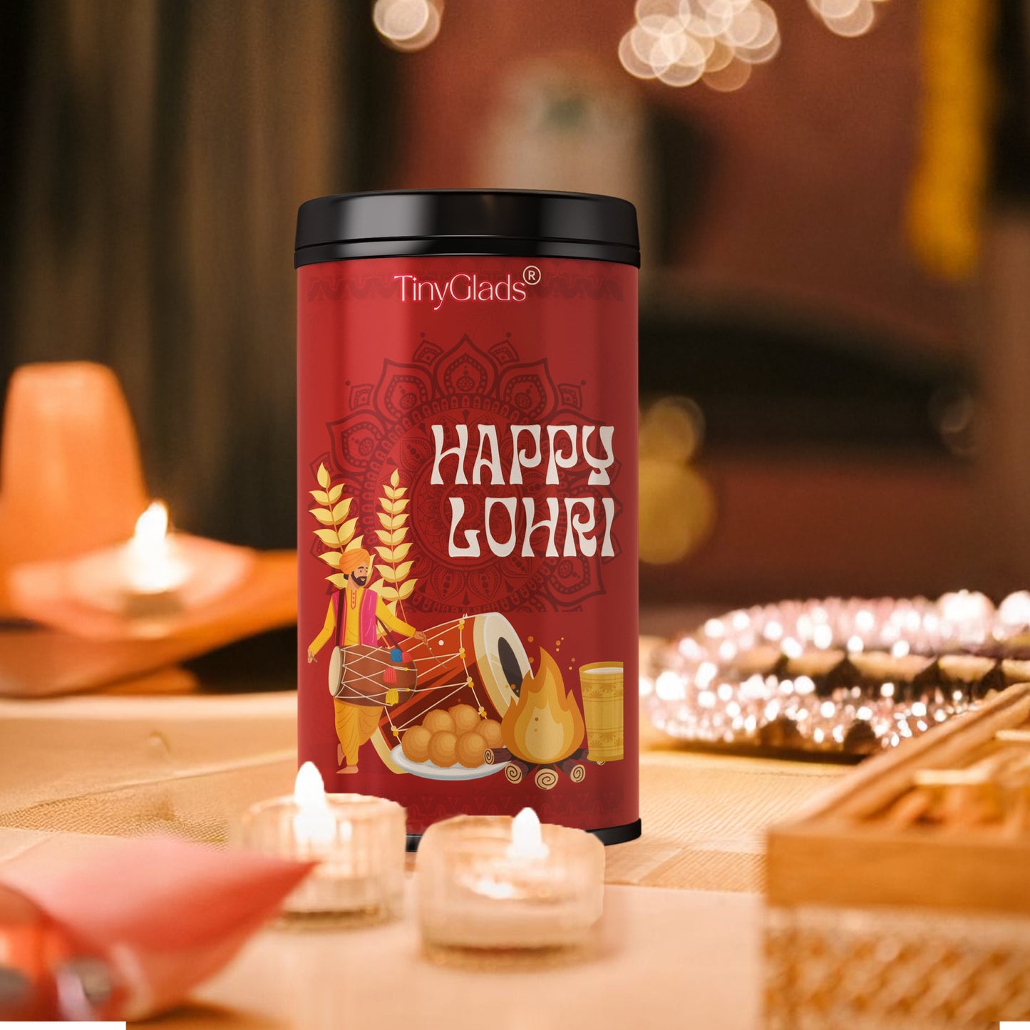 TinyGlads Lohri Delight Chocolate Truffle Jar | 12 Premium Truffles