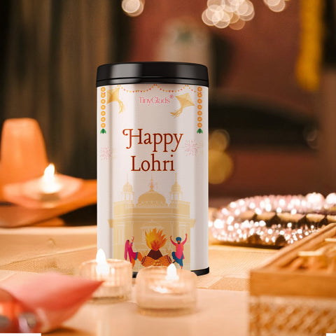TinyGlads Golden Lohri Chocolate Truffle Jar | 12 Assorted Truffles