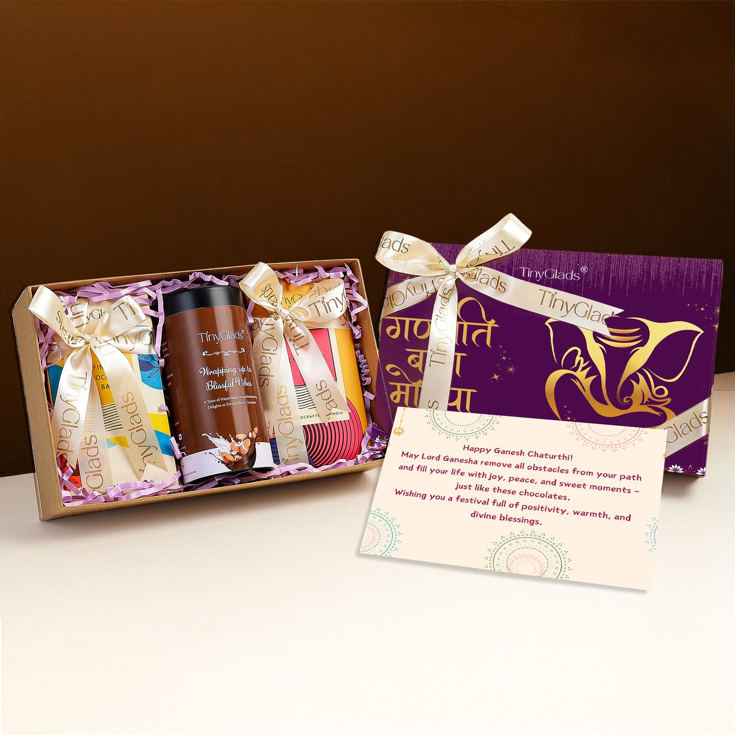 Ganesh Chaturthi Khadi Chocolate Gift Box – 2 Chocolate Bars & Chocolate Jar