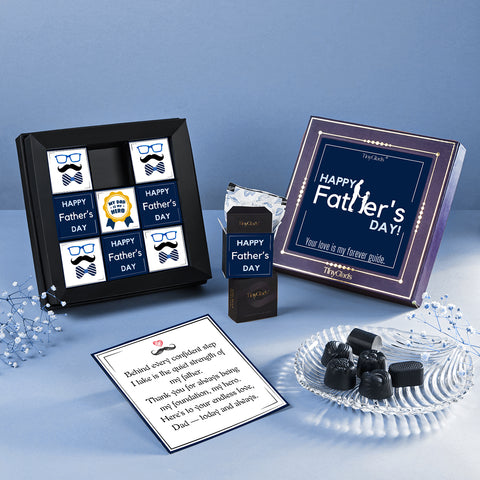 Father’s Day Chocolate Gift Box with Heartfelt Message Card – 9 Pcs Inside