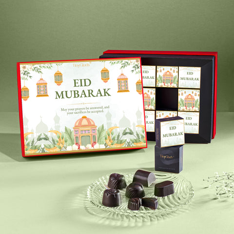 Eid Mubarak Chocolate Gift Box | 12 Assorted Centre-Filled Truffles