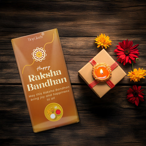 TinyGlads Happy Raksha Bandhan Chocolate Bar | Almond & Cranberry | 80g